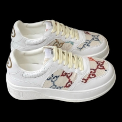 Giày Thể Thao Gu.cci Trắng Monogram Cao Cấp Full Phụ Kiện GC Đế Cao 6cm Hàng Cao Cấp 2023,Giày Gu.cci GG Supreme Canvas