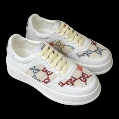 Giày Thể Thao Gu.cci Trắng Monogram Cao Cấp Full Phụ Kiện GC Đế Cao 6cm Hàng Cao Cấp 2023,Giày Gu.cci GG Supreme Canvas