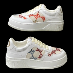 Giày Thể Thao Gu.cci Trắng Monogram Cao Cấp Full Phụ Kiện GC Đế Cao 6cm Hàng Cao Cấp 2023,Giày Gu.cci GG Supreme Canvas