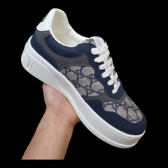 Giày Thể Thao sneaker Gu.cci Xanh Dương Đế Cao Full Bill Box, Xanh Monogram Blue Beige GC Đế Cao 6cm