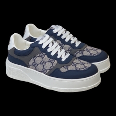 Giày Thể Thao sneaker Gu.cci Xanh Dương Đế Cao Full Bill Box, Xanh Monogram Blue Beige GC Đế Cao 6cm