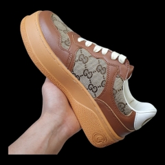 Giày Thể Thao Gu.cci Nâu Monogram Blue Beige GC Đế Cao 6cm Hàng Cao Cấp 2024, Bánh mì vàng sơn tùng