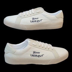Giày Sneaker Saint Laurent Paris - Giày Thể Thao SLR Paris Kem Vải Canvas Kiểu Dáng Thể Thao Bản Cao Cấp Full Box Bill