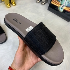 Dép Dio Nam Nữ Quai Da chữ dior, Đế Cao Su Non Êm Chân - Dép dior sang chảnh Boy Phố Họa Tiết Phong Cách Trẻ Trung