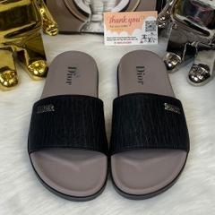 Dép Dio Nam Nữ Quai Da chữ dior, Đế Cao Su Non Êm Chân - Dép dior sang chảnh Boy Phố Họa Tiết Phong Cách Trẻ Trung