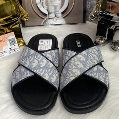 Dép quai chéo Dior Vải Canvas Thêu Họa Tiết ,Dép thời trang nam 2024 siêu Nhẹ,Dép thời trang nam nữ quai chéo mẫu mới