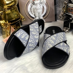 Dép quai chéo Dior Vải Canvas Thêu Họa Tiết ,Dép thời trang nam 2024 siêu Nhẹ,Dép thời trang nam nữ quai chéo mẫu mới