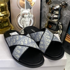 Dép quai chéo Dior Vải Canvas Thêu Họa Tiết ,Dép thời trang nam 2024 siêu Nhẹ,Dép thời trang nam nữ quai chéo mẫu mới