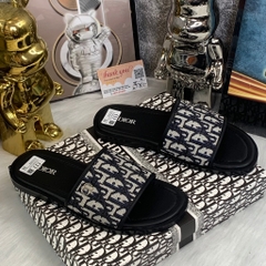 Dép quai ngang Dior Vải Canvas Thêu Họa Tiết ,Dép thời trang nam 2024 siêu Nhẹ,Dép thời trang nam nữ quai ngang mẫu mới