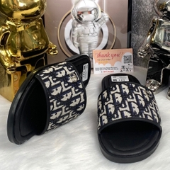 Dép quai ngang Dior Vải Canvas Thêu Họa Tiết ,Dép thời trang nam 2024 siêu Nhẹ,Dép thời trang nam nữ quai ngang mẫu mới