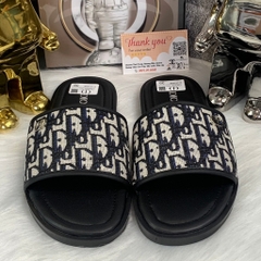 Dép quai ngang Dior Vải Canvas Thêu Họa Tiết ,Dép thời trang nam 2024 siêu Nhẹ,Dép thời trang nam nữ quai ngang mẫu mới