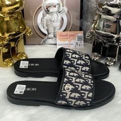 Dép quai ngang Dior Vải Canvas Thêu Họa Tiết ,Dép thời trang nam 2024 siêu Nhẹ,Dép thời trang nam nữ quai ngang mẫu mới