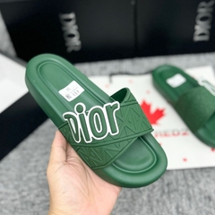 Dép quai chéo Dior Xanh Lá, Dép thời trang nam 2024 họa tiết siêu Nhẹ Đế Cao Su in Logo, Dép thời trang nam nữ quai chéo
