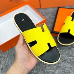 Dép Da Vàng đế phíc HM Nam Nữ Thời Trang , Dép Chứ H boy phố Cao Cấp Full Bill Box