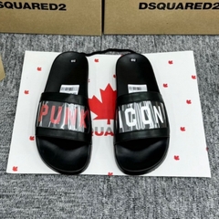 Dép Nam Nữ Quai Ngang Unisex DSQ  Icon Dán In Chữ Logo bản mới nhất 2024