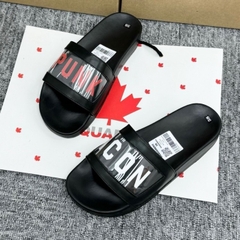 Dép Nam Nữ Quai Ngang Unisex DSQ  Icon Dán In Chữ Logo bản mới nhất 2024