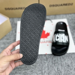 Dép Nam Nữ Quai Ngang Unisex DSQ  Icon Dán In Chữ Logo bản mới nhất 2024