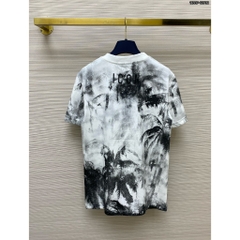 Áo Thun Nam Nữ cổ tròn DSQ2 cotton gai in chữ logo ngực bo ống dày dặn dáng đơn giản basic 2024