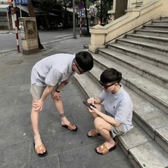Dép MCM Nam Nữ Quai Da logo Kim Loại , Đế Cao Su Non Êm Chân - Dép MCM sang chảnh Họa Tiết Phong Cách Trẻ Trung loai 1