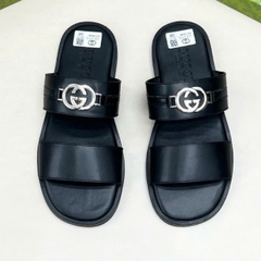 Dép quai ngang GC da cho nam, đế cao su chắc chắn chống trơn trượt, đường may thủ công size 38-43
