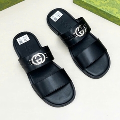 Dép quai ngang GC da cho nam, đế cao su chắc chắn chống trơn trượt, đường may thủ công size 38-43