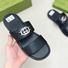 Dép quai ngang GC da cho nam, đế cao su chắc chắn chống trơn trượt, đường may thủ công size 38-43