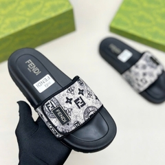 Dép nam nữ FENDI quai dán đế độn, Dép quai ngang nam fendi hót trend - Đế cao cao cấp quai dán điều chỉnh to/nhỏ