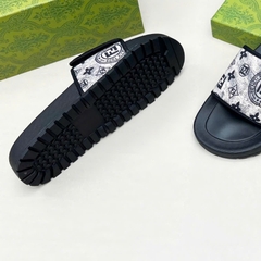 Dép nam nữ FENDI quai dán đế độn, Dép quai ngang nam fendi hót trend - Đế cao cao cấp quai dán điều chỉnh to/nhỏ