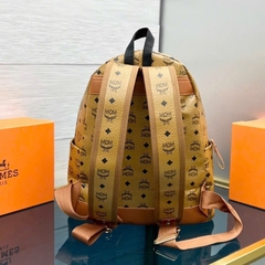 Balo MCM CAM ĐEN cao cấp - Chất liệu da phối vải - Fom dáng cực đẹp - Size 45 cực bự - Dành cho ae đi học và Du lịch