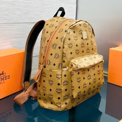 Balo MCM CAM ĐEN cao cấp - Chất liệu da phối vải - Fom dáng cực đẹp - Size 45 cực bự - Dành cho ae đi học và Du lịch