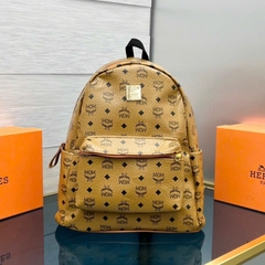 Balo MCM CAM ĐEN cao cấp - Chất liệu da phối vải - Fom dáng cực đẹp - Size 45 cực bự - Dành cho ae đi học và Du lịch