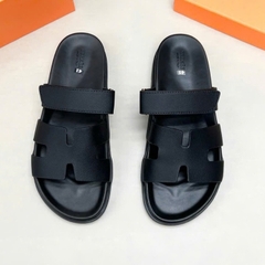 Dép Chữ Hm Quai Dán Cao Cấp ,Dép HM Chypre Sandal Blanc Epsom Đen