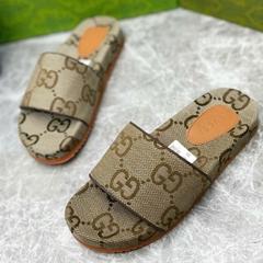 Dép Lê quai ngang gu chì họa tiết monogram logo nam nữ Mới 2025 Cập Bến,Dép Lê Huấn Hoa Hồng họa tiết gc