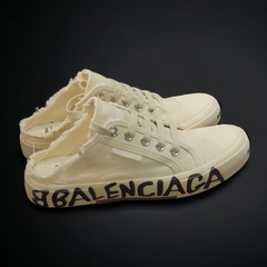 Giày sục Balenciaga Cổ Thấp Mặt Gương 3D ,Giày BALENCIAGA canvas họa tiết chữ đế cao cấp, sục Balenciaga trắng có chữ