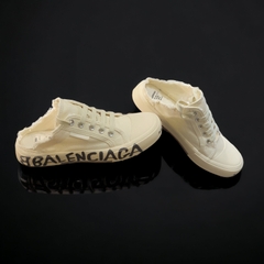 Giày sục Balenciaga Cổ Thấp Mặt Gương 3D ,Giày BALENCIAGA canvas họa tiết chữ đế cao cấp, sục Balenciaga trắng có chữ