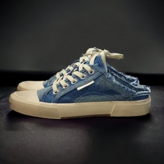 Giày, Sục thể thao BL bò bẩn xịn xò,Sục thế thao đạp gót BALENCIAGA canvas vải bò xanh cao cấp, Sục BALENCIAGA vải bò