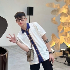 Túi xách DA nữ đeo chéo Túi đeo chéo da nam nữ mini bag GG nâu hoạ tiết chữ chéo monogram móc xích khoá nam châm