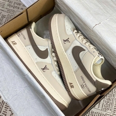 Giày LV x AF1 07  Low Dark Grey, AF LV Xám Kem