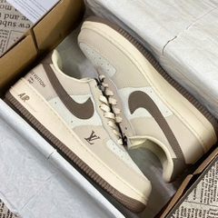 Giày LV x AF1 07  Low Dark Grey, AF LV Xám Kem