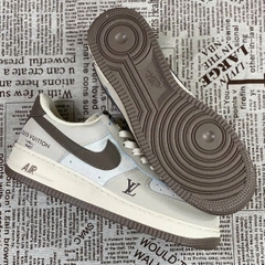 Giày LV x AF1 07  Low Dark Grey, AF LV Xám Kem