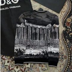 Áo Sweater Dài Tay DG Chất Áo Nỉ, Áo sweater nỉ thu đông nam nữ phối họa tiết đẹp sắc nét cực sang chảnh 2024