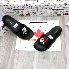 Dép Lê nam nữ họa tiết MẶT NGƯỜI quai ngang cao su quai nổi chữ D&G viền trắng đế đúc nổi hoạ tiết Chữ hoa văn cao cấp