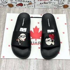 Dép Lê nam nữ họa tiết MẶT NGƯỜI quai ngang cao su quai nổi chữ D&G viền trắng đế đúc nổi hoạ tiết Chữ hoa văn cao cấp