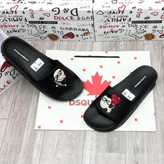 Dép Lê nam nữ họa tiết MẶT NGƯỜI quai ngang cao su quai nổi chữ D&G viền trắng đế đúc nổi hoạ tiết Chữ hoa văn cao cấp