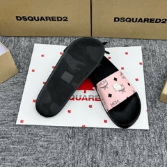 Dép Nam Nữ MờCêMờ Hồng Quai Ngang Đính Tag Logo kim loại SIêu Đẹp full box - Dép Quai Ngang Nam Nữ M.C.M Phối Màu