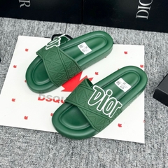 Dép Dior đế độn 4cm Xanh Lá đế đúc nguyên khối full box , Dép thời trang nam nữ họa tiết siêu Nhẹ Đế Cao Su in Logo