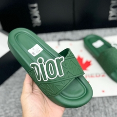 Dép Dior đế độn 4cm Xanh Lá đế đúc nguyên khối full box , Dép thời trang nam nữ họa tiết siêu Nhẹ Đế Cao Su in Logo