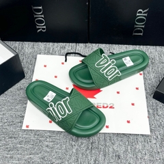 Dép Dior đế độn 4cm Xanh Lá đế đúc nguyên khối full box , Dép thời trang nam nữ họa tiết siêu Nhẹ Đế Cao Su in Logo