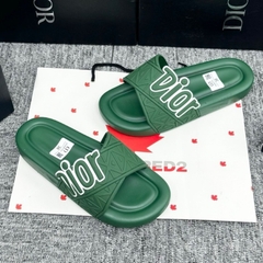 Dép Dior đế độn 4cm Xanh Lá đế đúc nguyên khối full box , Dép thời trang nam nữ họa tiết siêu Nhẹ Đế Cao Su in Logo