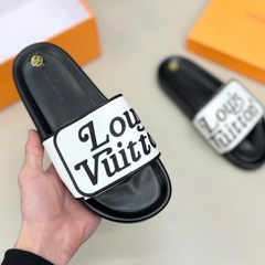 Dép Quai Ngang LV Nam thời thượng full box - Dép Lv đế độn Phối Chữ Quai cao su đặc Cực Chiến - Dép Lê Cao Cấp Siêu Hót